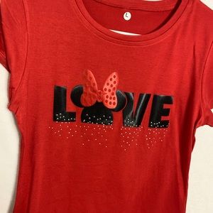 Red Minnie Mouse shirt
